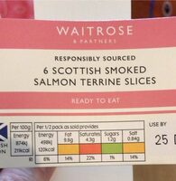 6 scottish smoked salmon terrine slices