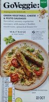 Green vegetable cheese and pesto sausages