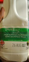 Free range filtered semi skimmed milk