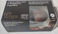 2 Dark Chocolate & Raspberry Cupcakes