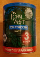 Tonijnstukken in water, 3 blikjes voordeelverpakking