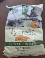 Lentil crisps sour cream and onions
