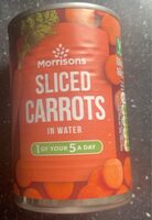 Sliced carrots in water