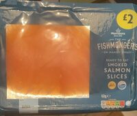 Smoked salmon slices