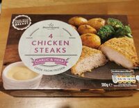 4 chicken steaks, garlic & herb