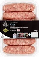 The Best 6 Thick British Pork Sausages