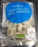 Raw peeled king prawns