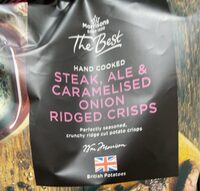 Steak,ale caramelised onion ridged crisps