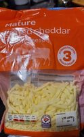 Mature grated cheddar British cheese