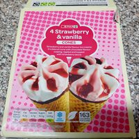 Strawberry Vanilla Cones