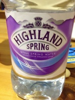 Still spring water drawn from organic land