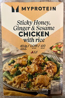Sticky Honey, Ginger & Sesame Chicken with rice