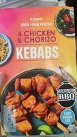 Iceland COOK FROM FROZEN 4 CHICKEN & CHORIZO KEBAB