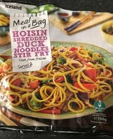 Hoisting shredded duck noodles stirfry