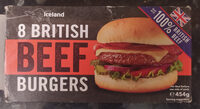 Iceland British Beef Burgers 2oz 8pk