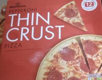 Pepperoni thin crust pizza