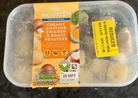 Creamy mustard chicken and roadt potatoes