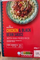 Chicken and black bean sauce with egg fried rice