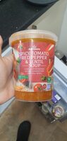 Spicy tomato, red pepper and lentil soup