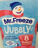 Strawberry jubbly ice lollies