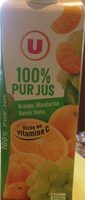 100% pur jus Orange,Mandarine,Raisin blanc