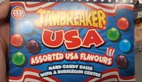Hard candy with bubble gum centre.