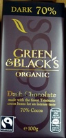 Green & black's organic chocolate bar 70% dark
