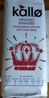 Organic unsalted wholegrain low fat rice cake thins