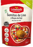 Semillas de lino y bayas de goji molidas frío