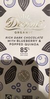 Dark chocolate with blueberry and popped quinoa