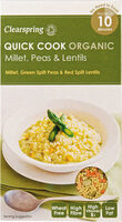 Quick cook organic mijo, guisantes y lentejas