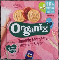 Organic jammie monsters strawberry & apple biscuits
