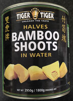 Halves bamboo shoots in water