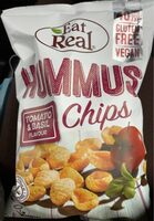 Hummus chips tomato and basil