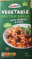 Vegetable protein balls with spinach and kale