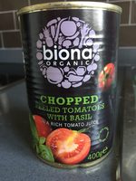 Chopped peeled tomatoes with basil
