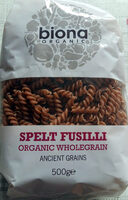 Organic wholegrain spelt fusilli