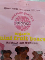Biona Organic Mini Fruit Gum Bear Sweets 75G