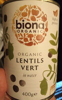 Organic lentils Vert