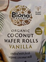 Organic coconut wafer rolls vanilla