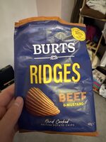 Ridge Cut Potato Chips With A Beef & Mustard Flavour