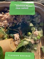 Hot salmon and rice salad