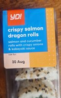Crispy salmon dragon rolls