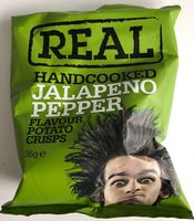 Handcooked Jalepeno Pepper flavour patato crisps