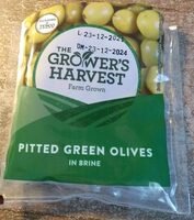 Pitted green olives in brine