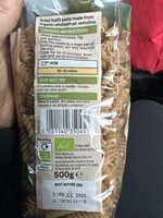 Tesco Organic Whole Wheat Fusilli 500G