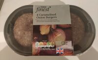 4 caramelised onion burgers