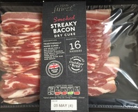 British Dry Cured Streaky Bacon 16 Rashers