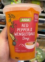 Red pepper and wensleydale soup