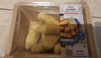 Battered haddock goujons